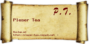 Pleser Tea névjegykártya